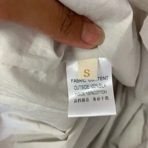 Floral Rose Print 100% Silk Cotton Lining Balloon Skirt Midi Dress Size Small - Picture 10 of 13